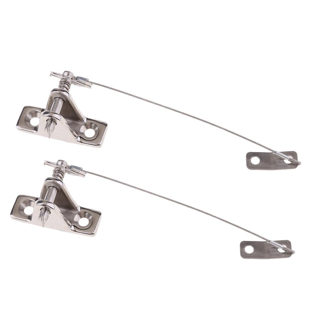 2pcs 316 Stainless Steel Boat Bimini Top Deck Hinges for Pin and Lanyard