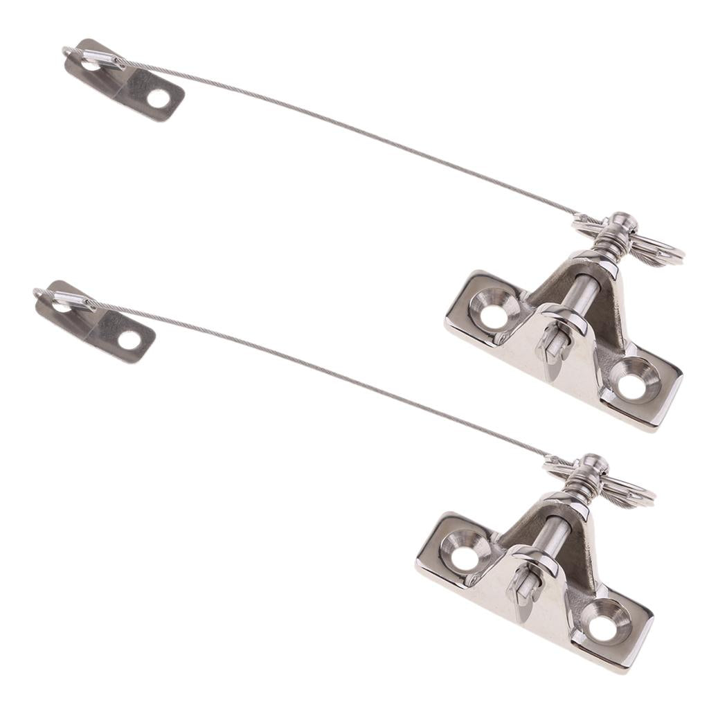 2pcs 316 Stainless Steel Boat Bimini Top Deck Hinges for Pin and Lanyard