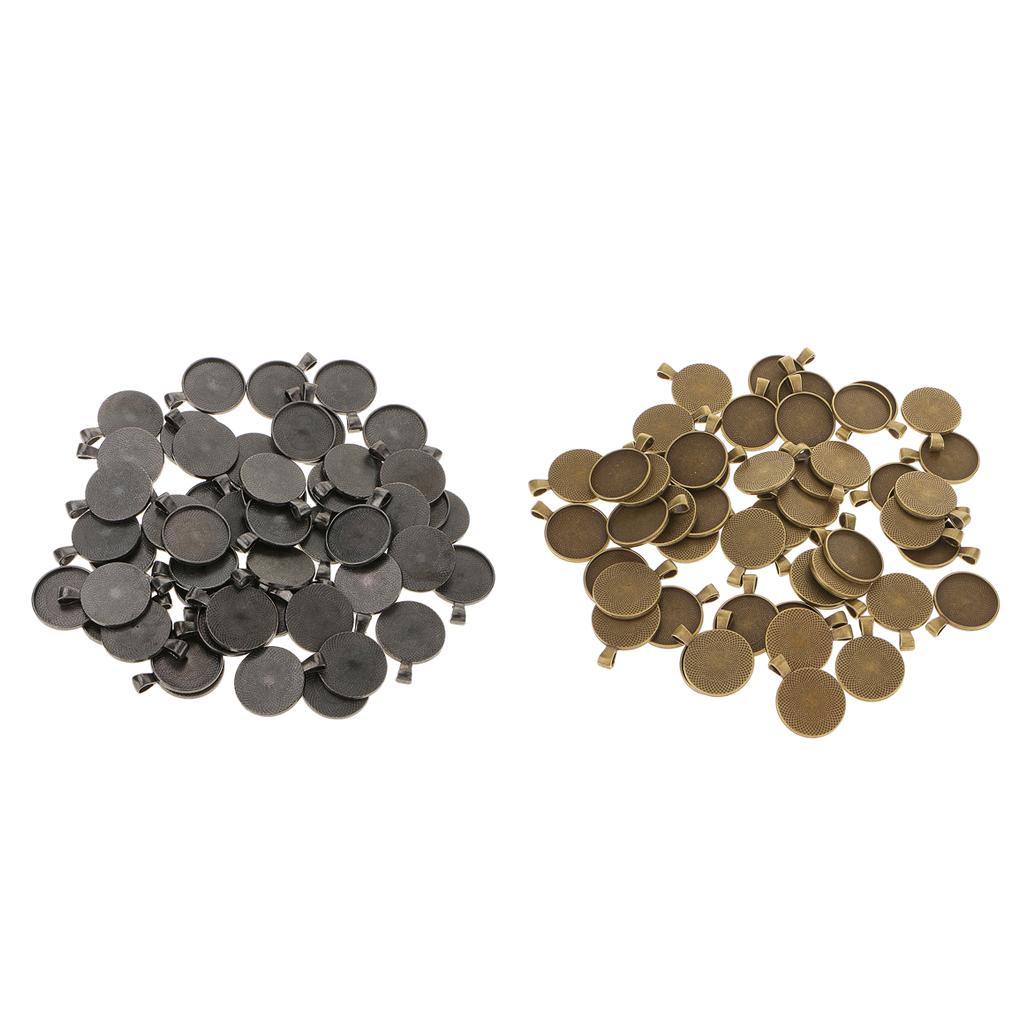 100pcs Blank Round Bezel Tray Base 25mm Cabochon Pendant DIY Findings Craft