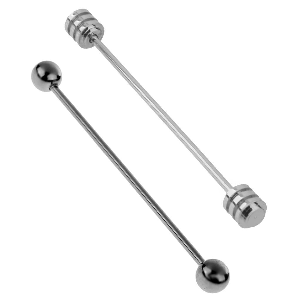 2 Pieces Round Barbell Pin Collar Lapel Tie Clip Bar Mens Fashion Wedding