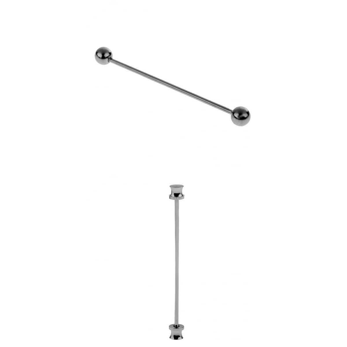 2 Pieces Round Barbell Pin Necktie Clip Bar Mens Wedding Party Jewelry