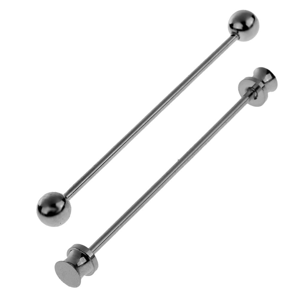 2 Pieces Round Barbell Pin Necktie Clip Bar Mens Wedding Party Jewelry