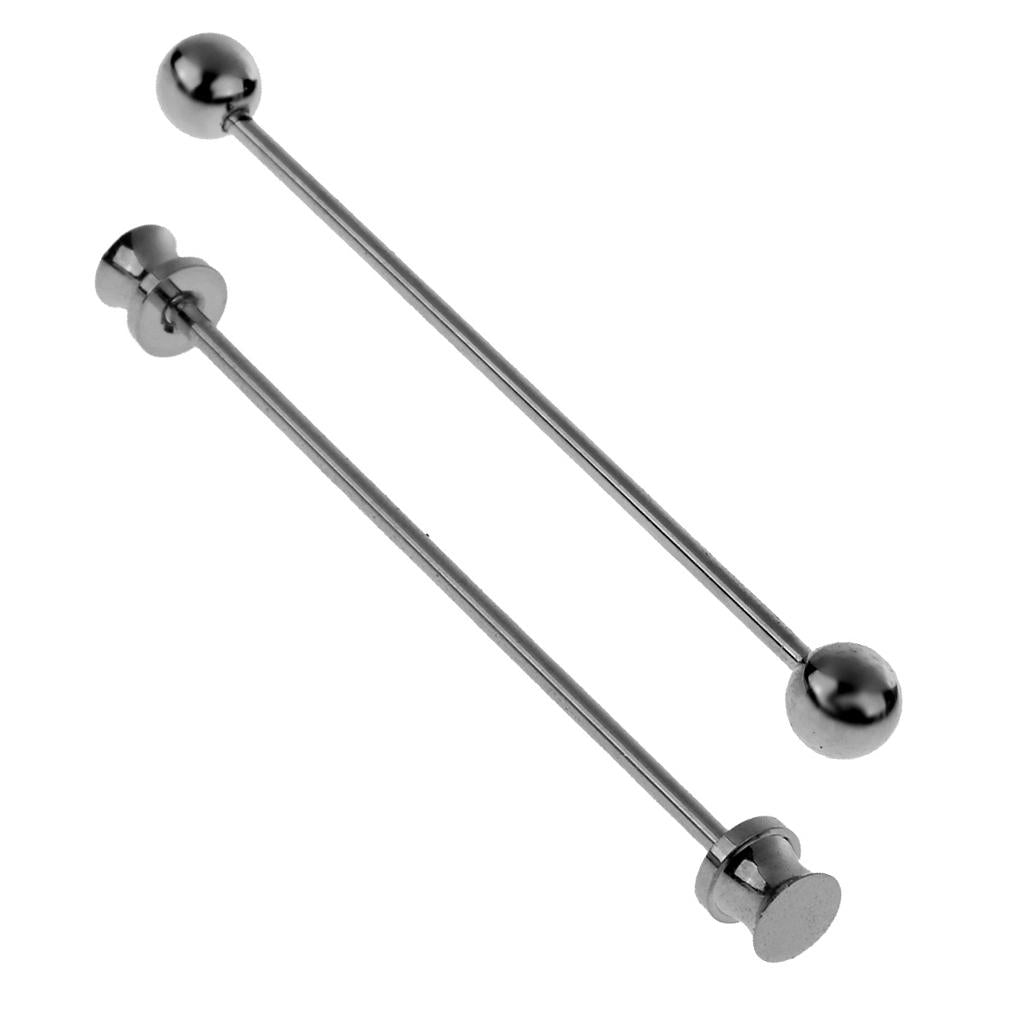 2 Pieces Round Barbell Pin Necktie Clip Bar Mens Wedding Party Jewelry