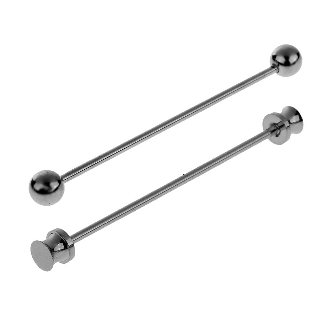 2 Pieces Round Barbell Pin Necktie Clip Bar Mens Wedding Party Jewelry
