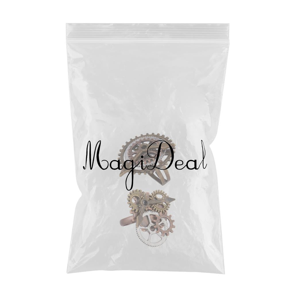 2 Pieces Antique Steampunk Watch Part Gears Wheel Rings Jewelry 17mm