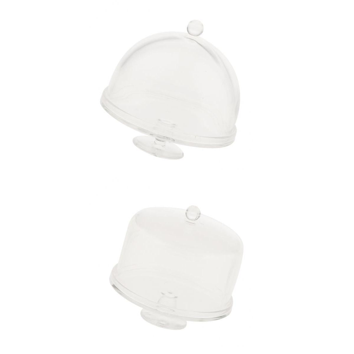 2Pcs Dollhouse Miniature 1/12 Clear Dessert Snack Can with Half Round Lid
