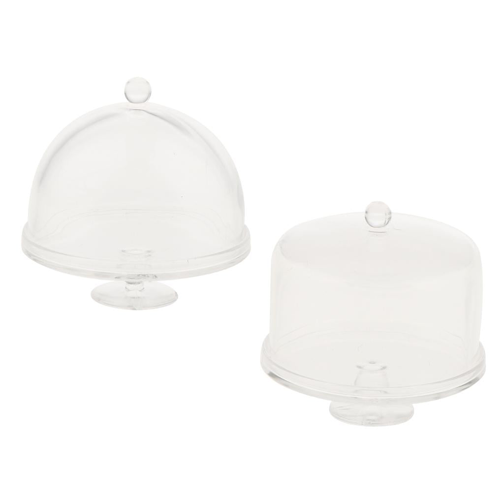 2Pcs Dollhouse Miniature 1/12 Clear Dessert Snack Can with Half Round Lid