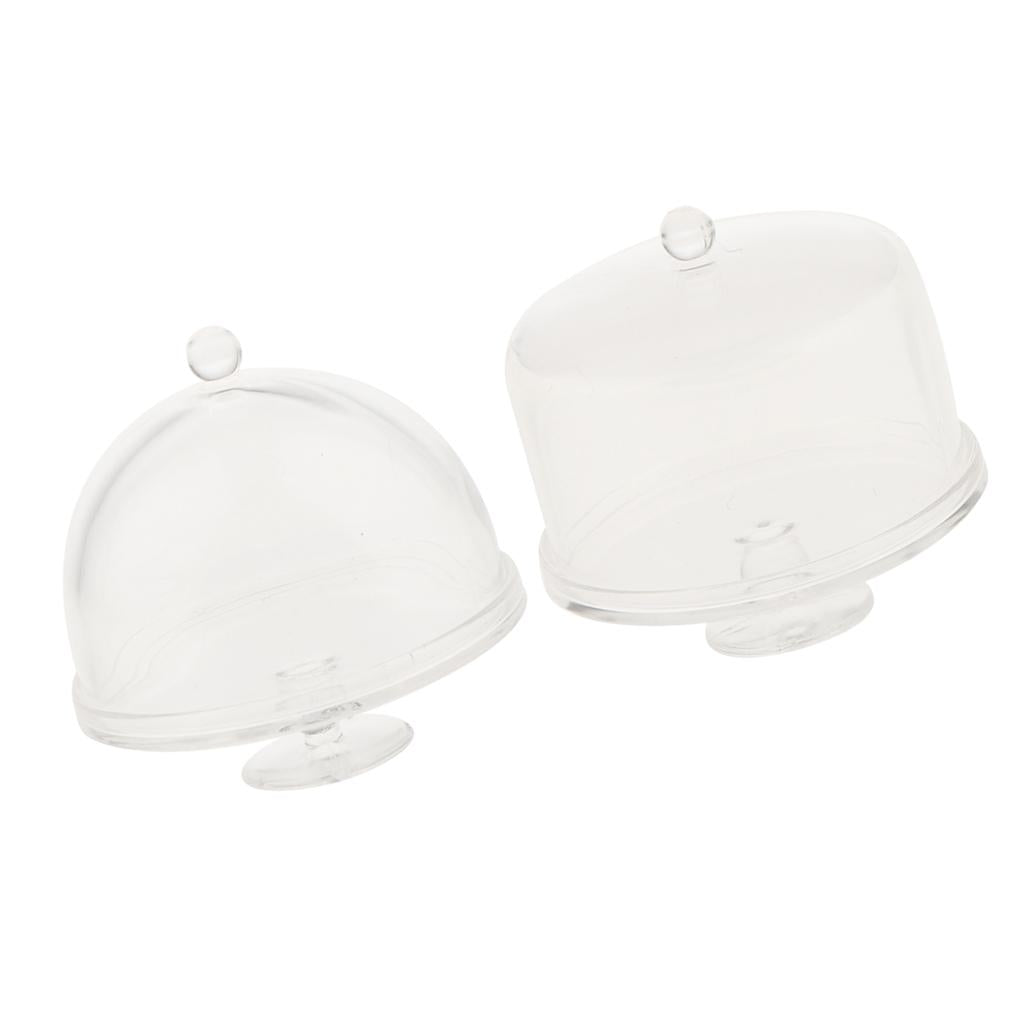 2Pcs Dollhouse Miniature 1/12 Clear Dessert Snack Can with Half Round Lid