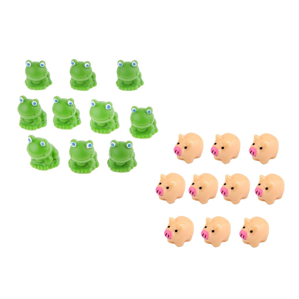 20pcs Miniature House Garden Natural Statue Mother Pig and Frog Shaped