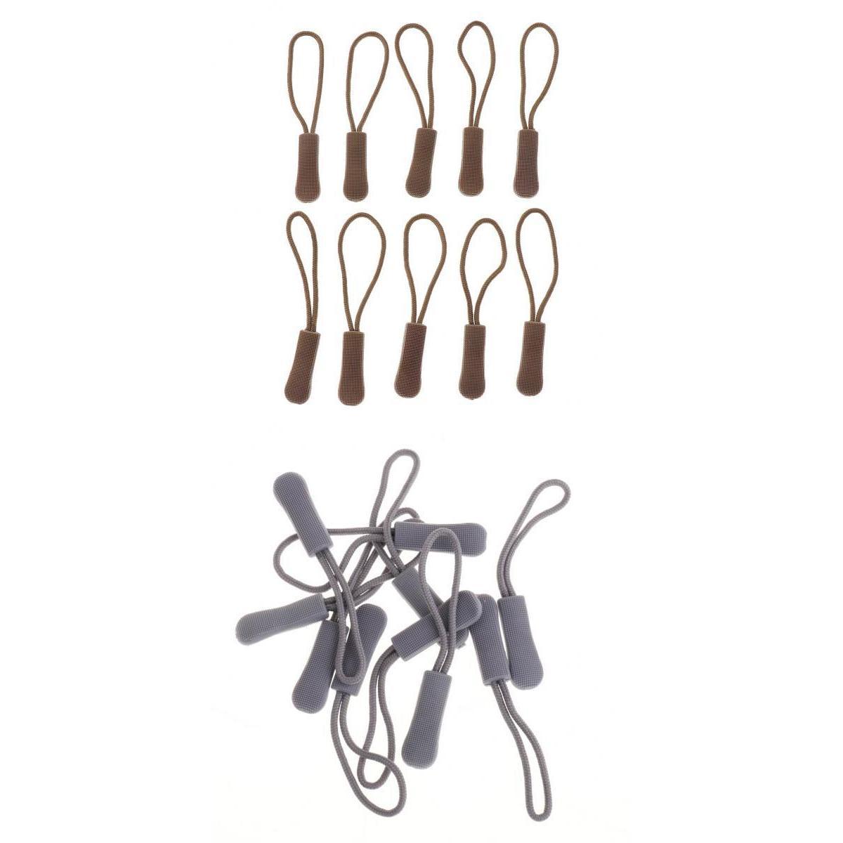 20pcs Non-slip Zipper Pull Cord Zip Puller Zip Fastener Buckle for Bag Cloth