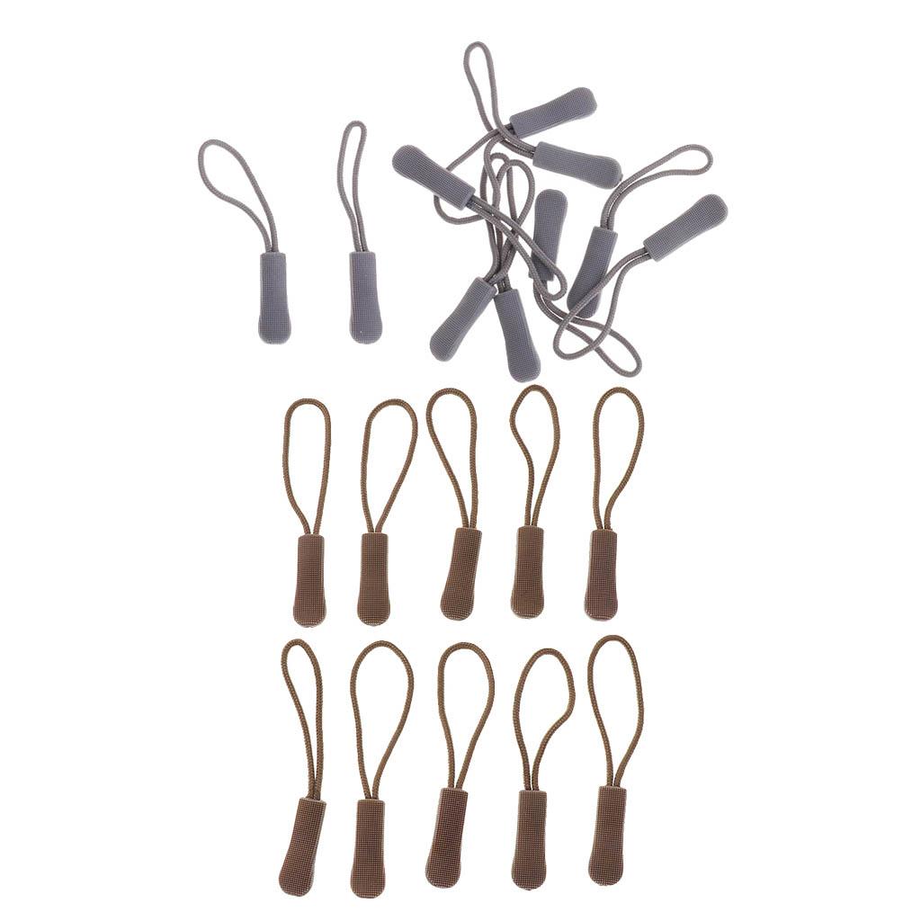 20pcs Non-slip Zipper Pull Cord Zip Puller Zip Fastener Buckle for Bag Cloth