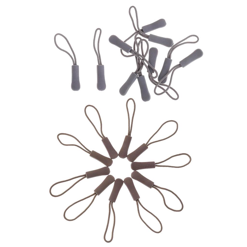 20pcs Non-slip Zipper Pull Cord Zip Puller Zip Fastener Buckle for Bag Cloth