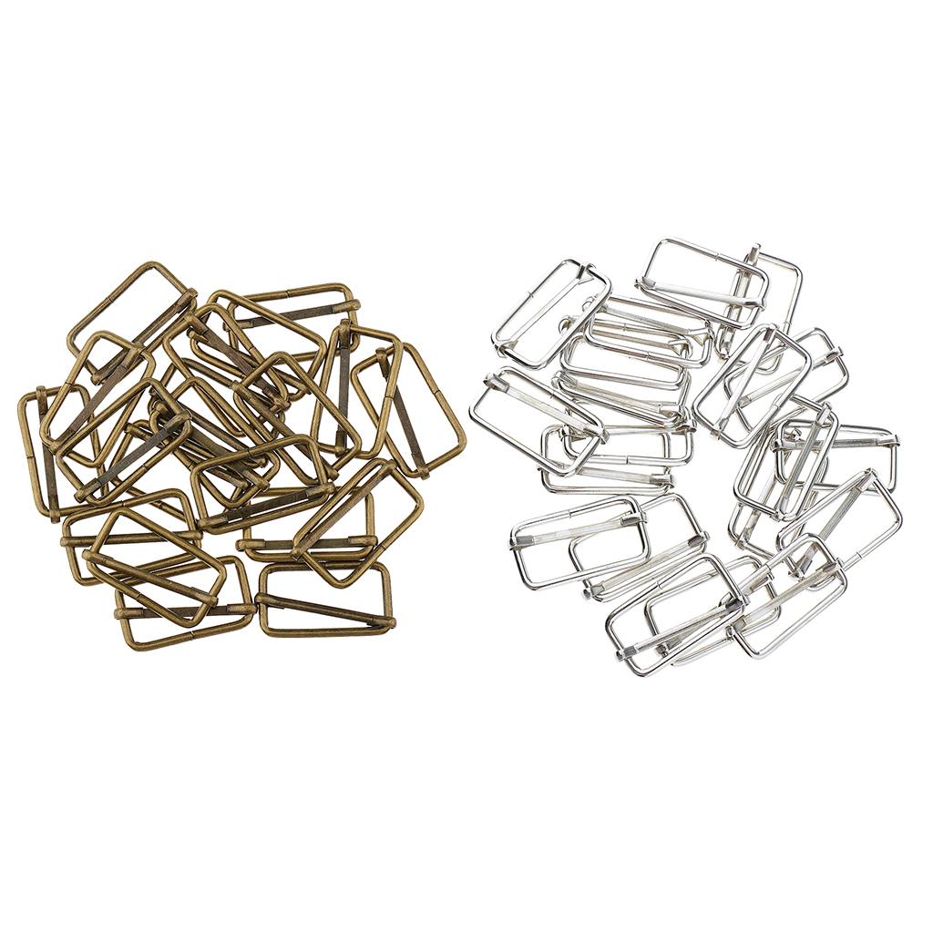 40 Pieces Metal Adjustable Buckle Connector for Bag Strap 32x16x2.8mm