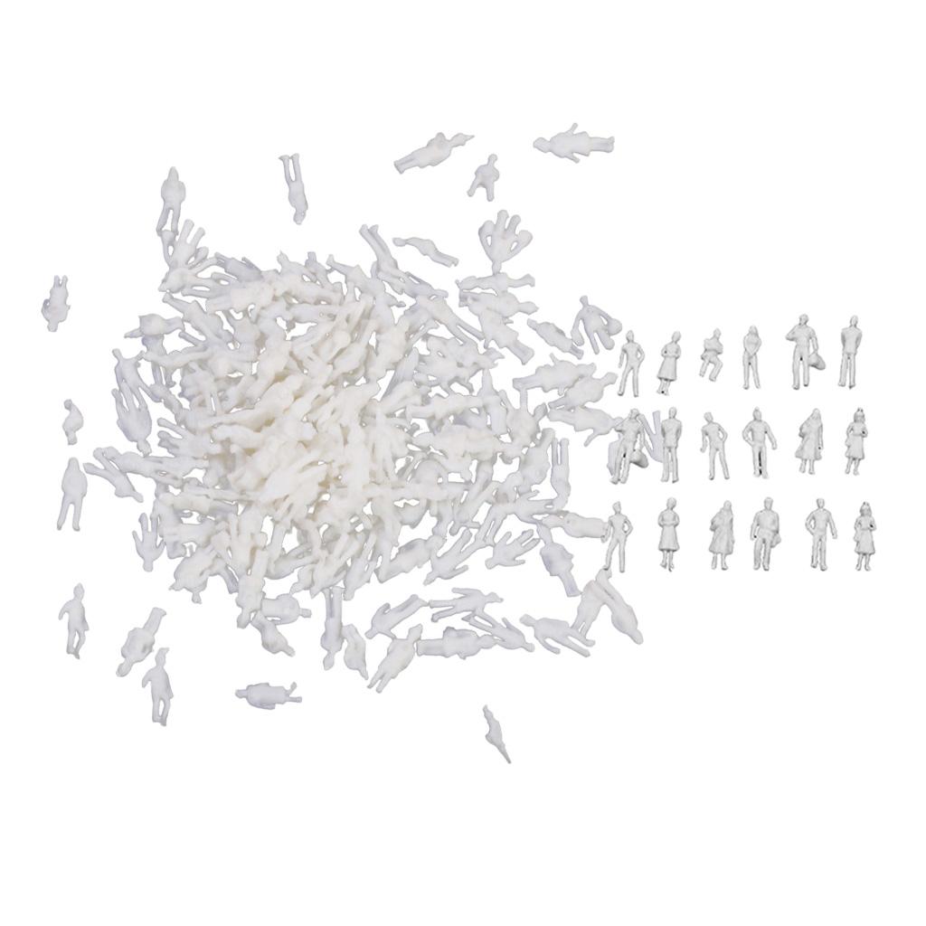 100PCS White / Light Grey Model Train People Figures Scale TT 1:200 &1:100