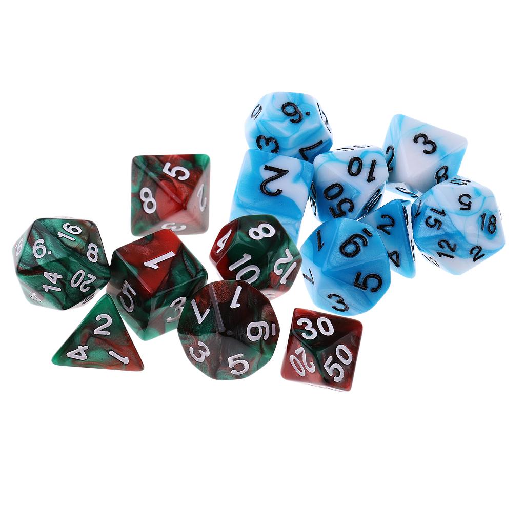 14 Pieces Polyhedral Dices for Dungeons and Dragons DND Dice Set Table Games