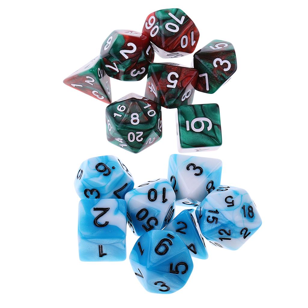 14 Pieces Polyhedral Dices for Dungeons and Dragons DND Dice Set Table Games