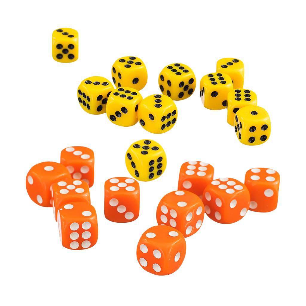 100 Pieces 12mm Six Sided D6 Spot Dice Games for Dungeons and Dragons RPG