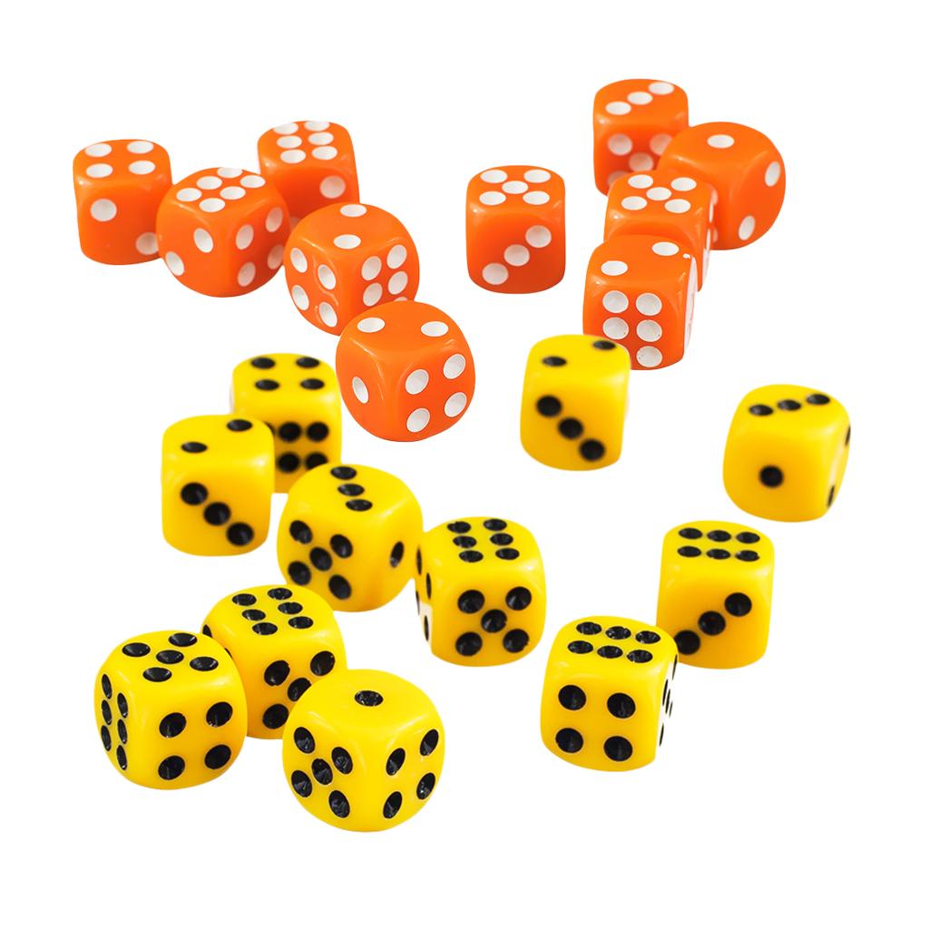 100 Pieces 12mm Six Sided D6 Spot Dice Games for Dungeons and Dragons RPG
