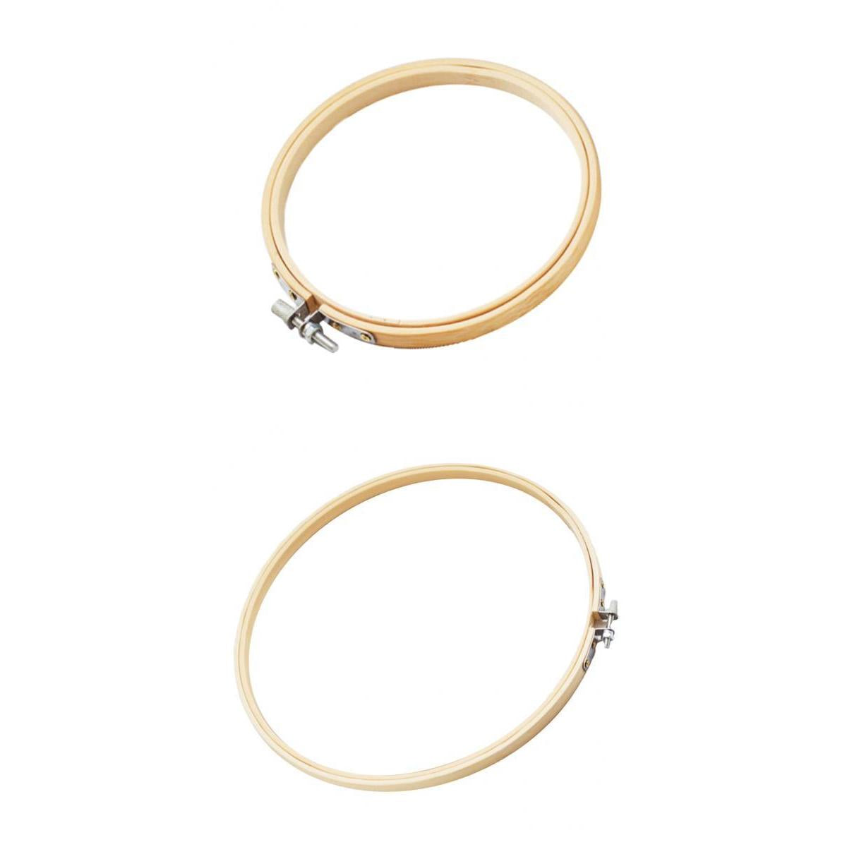 2Pcs Bamboo Embroidery Frame Hoop Ring Cross Stitch Sewing Tool DIY 3 5""