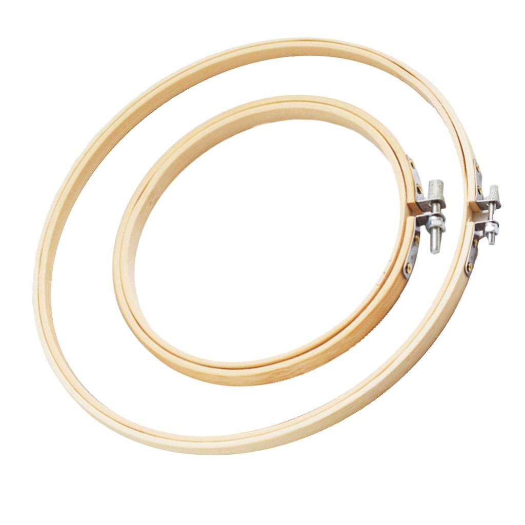 2Pcs Bamboo Embroidery Frame Hoop Ring Cross Stitch Sewing Tool DIY 3 5""
