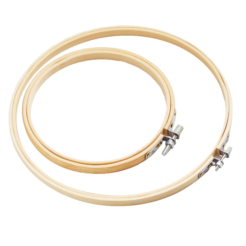 2Pcs Bamboo Embroidery Frame Hoop Ring Cross Stitch Sewing Tool DIY 3 5""