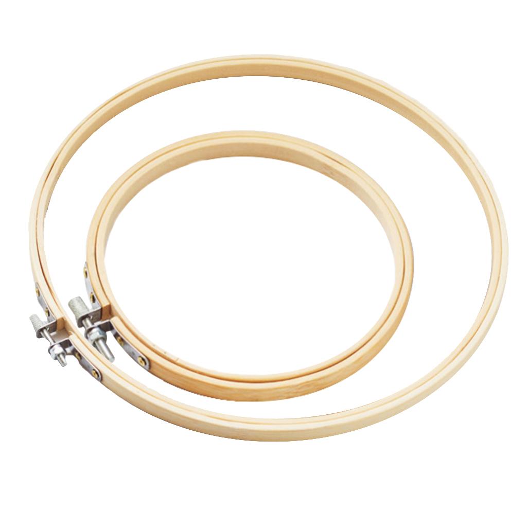 2Pcs Bamboo Embroidery Frame Hoop Ring Cross Stitch Sewing Tool DIY 3 5""