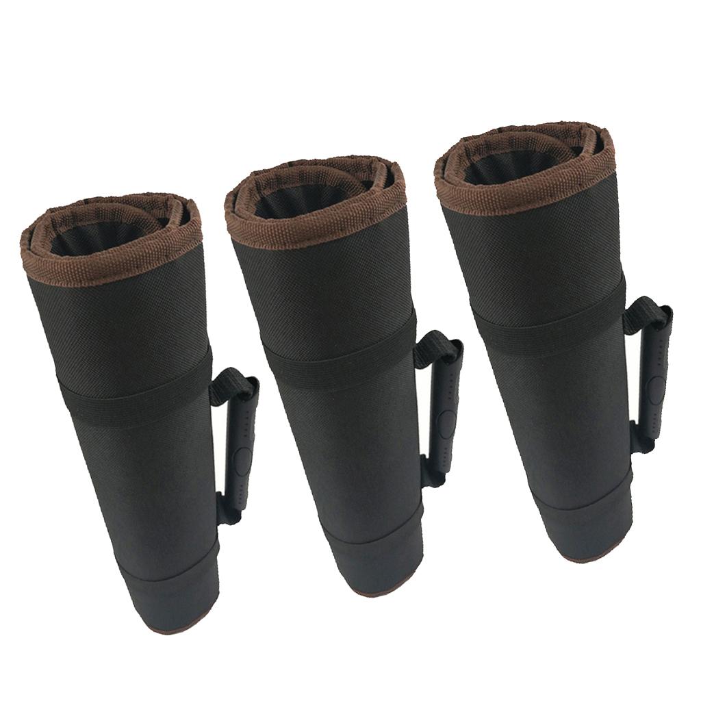 3 Pieces Multi Pockets Electrical Tool Bag Folding Tool Roll Wrap Storage