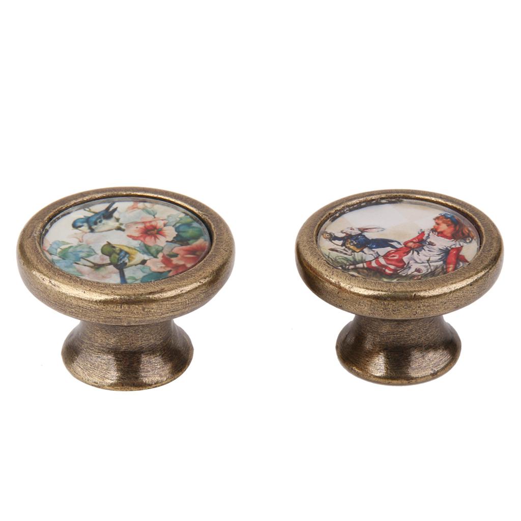 2x Vintage Metal Cabinet Door Cupboard Drawer Dresser Pulls Handle Knob