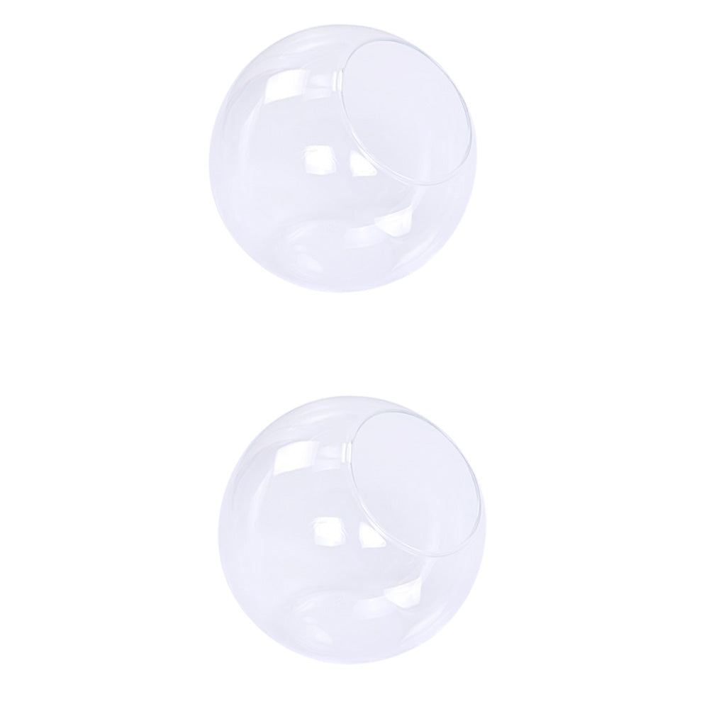 2pcs Glass Flower Vase Hydroponic Pot DIY Micro Landscape Terrarium Holder