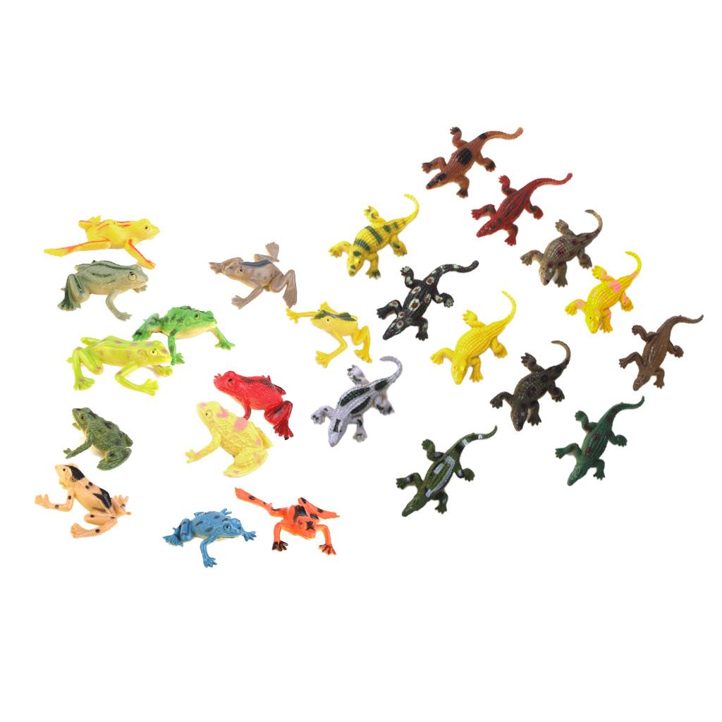 24 Pack Crocodile Model Toys&Frog Figures Toys Lifelike Animals Model Toys