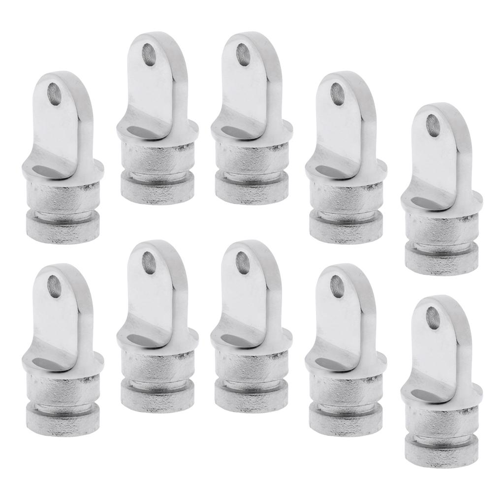 10x Stainless Steel Marine Boat Bimini Top Inside Eye 22mm 7/8 Rounded End"