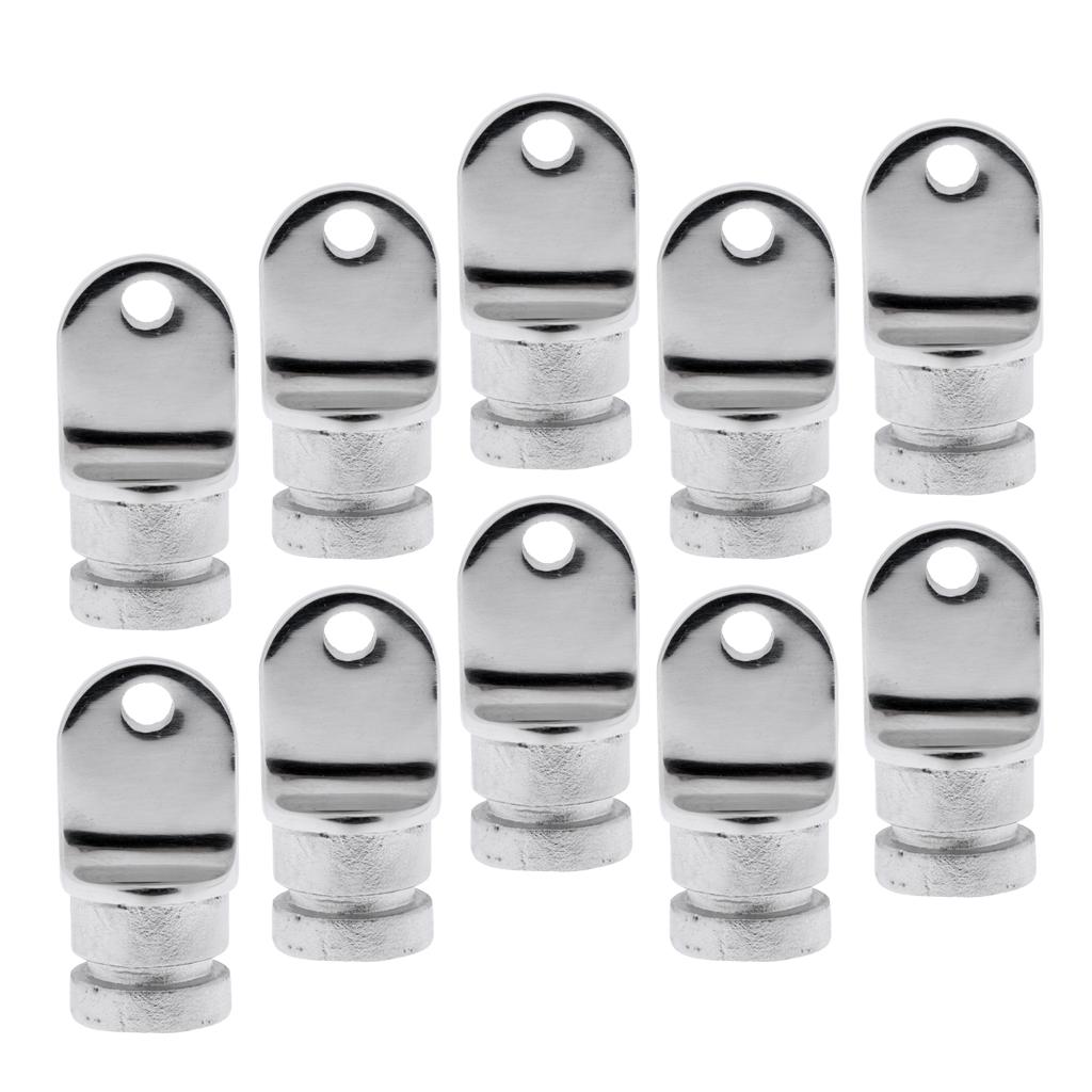 10x Stainless Steel Marine Boat Bimini Top Inside Eye 22mm 7/8 Rounded End"