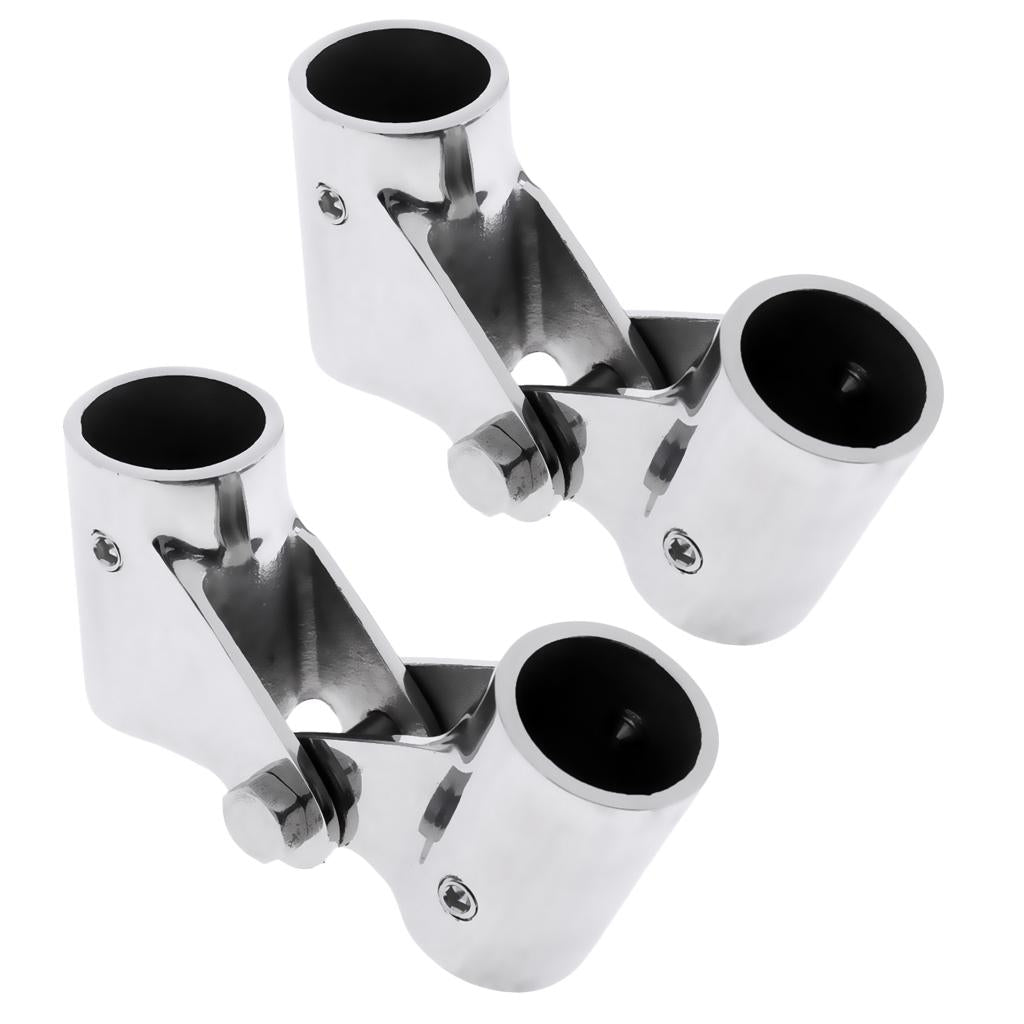 2xStainless Steel Boat Rail Fittings Folding Swivel Tube Pipe Connector 22mm