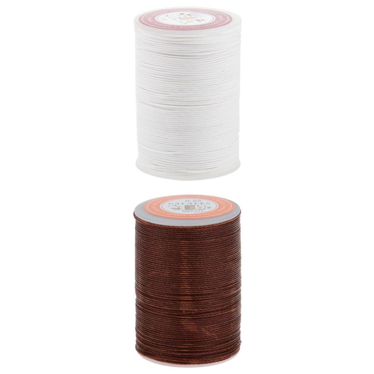2 Spools Polyester Sewing Thread Round Waxed String for Bags LeatherCraft