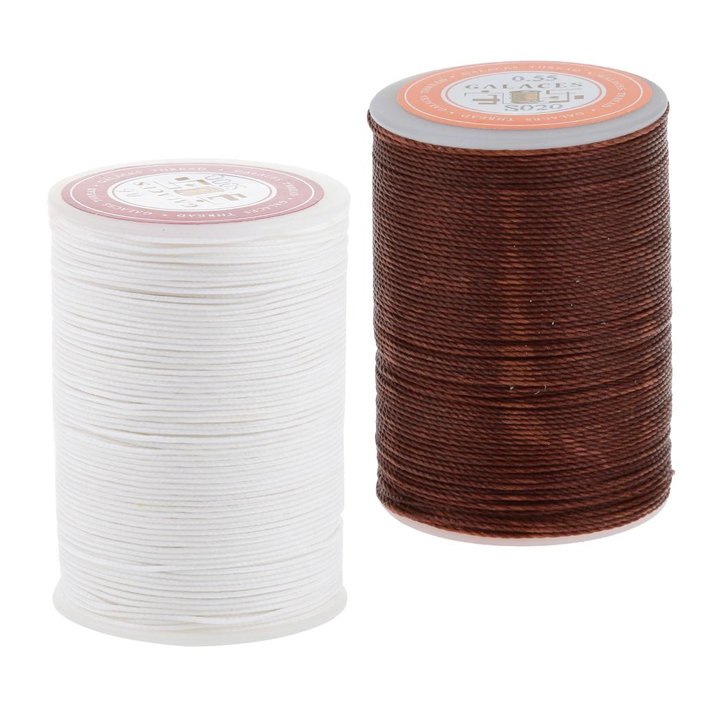 2 Spools Polyester Sewing Thread Round Waxed String for Bags LeatherCraft