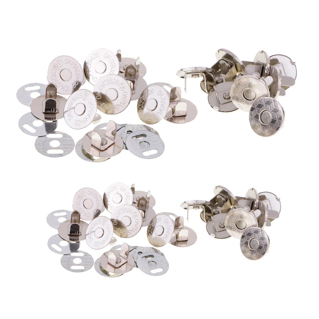 20 Sets Magnetic Clasp Snaps Magnet Button Sewing Craft 14mm 18mm silver