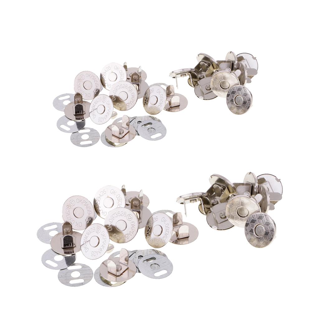 20 Sets Magnetic Clasp Snaps Magnet Button Sewing Craft 14mm 18mm silver