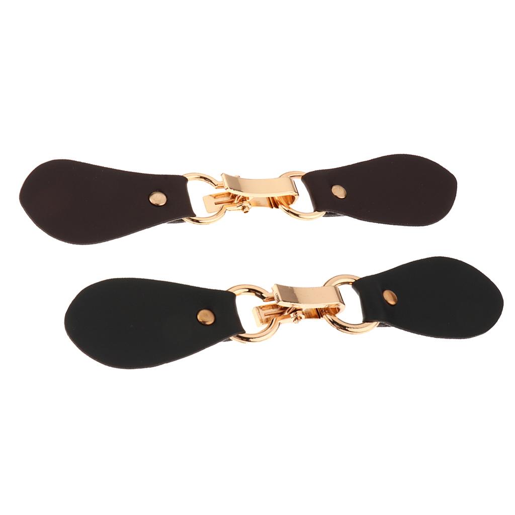 2 Pairs Leather Horn Toggle Buttons Trench Crafts Fastener for Coat Sweater