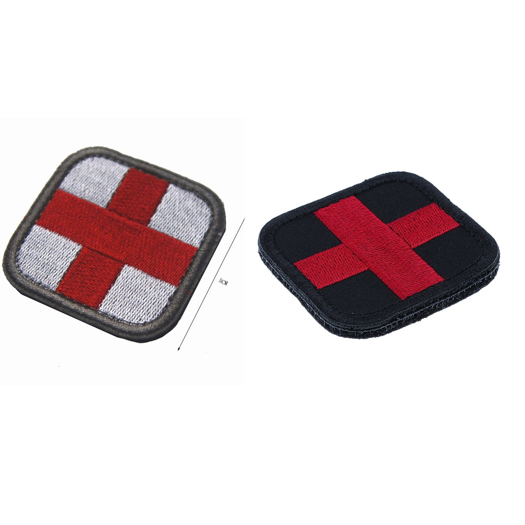 50 x 50mm Hook & Loop Medic First Aid Red Cross Patch for Clothing Decor