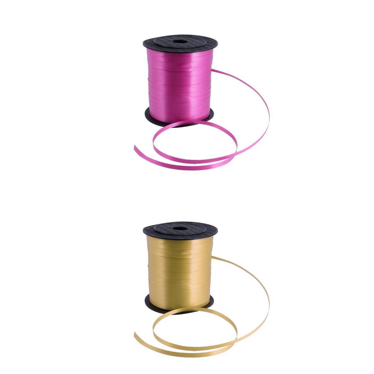 225M Balloon Curling Ribbon Wedding Birthday Party Supplier Gold+Rose Red