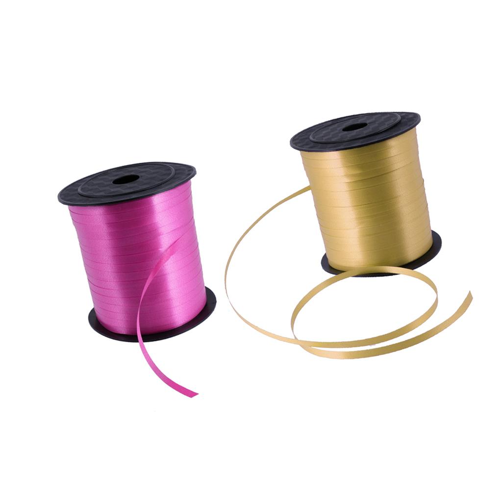225M Balloon Curling Ribbon Wedding Birthday Party Supplier Gold+Rose Red