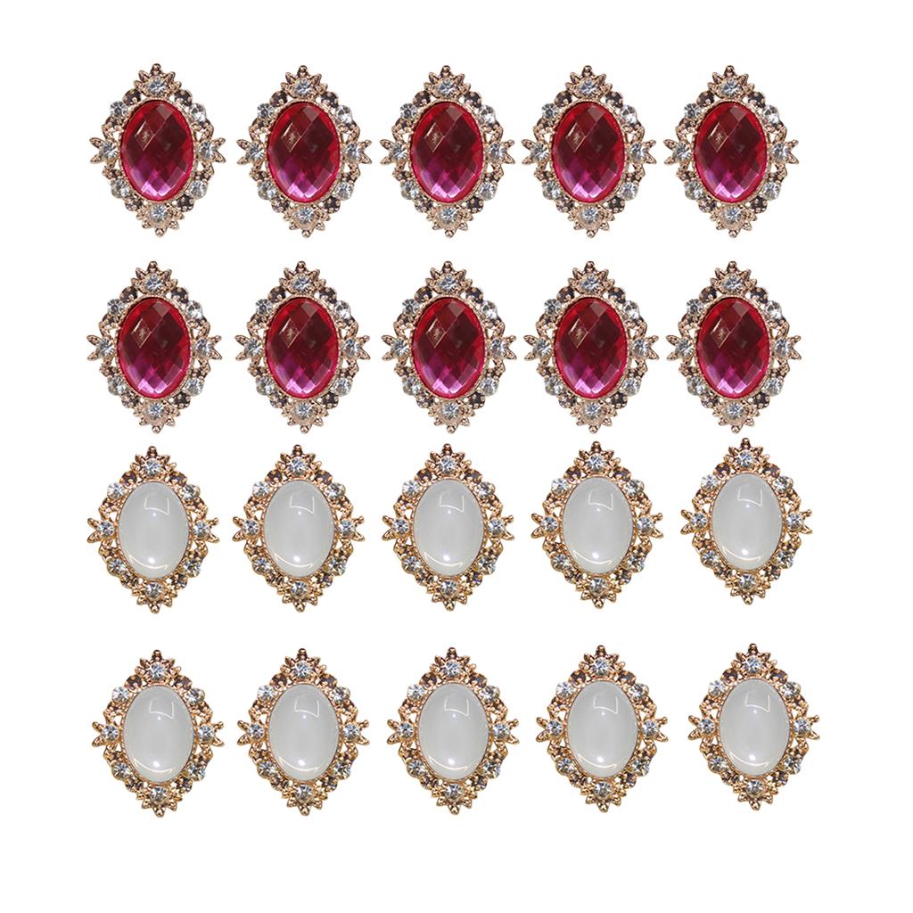 20 PCS Rhinestone Cabochons Flat Back Embellishments Wedding Phone Decor