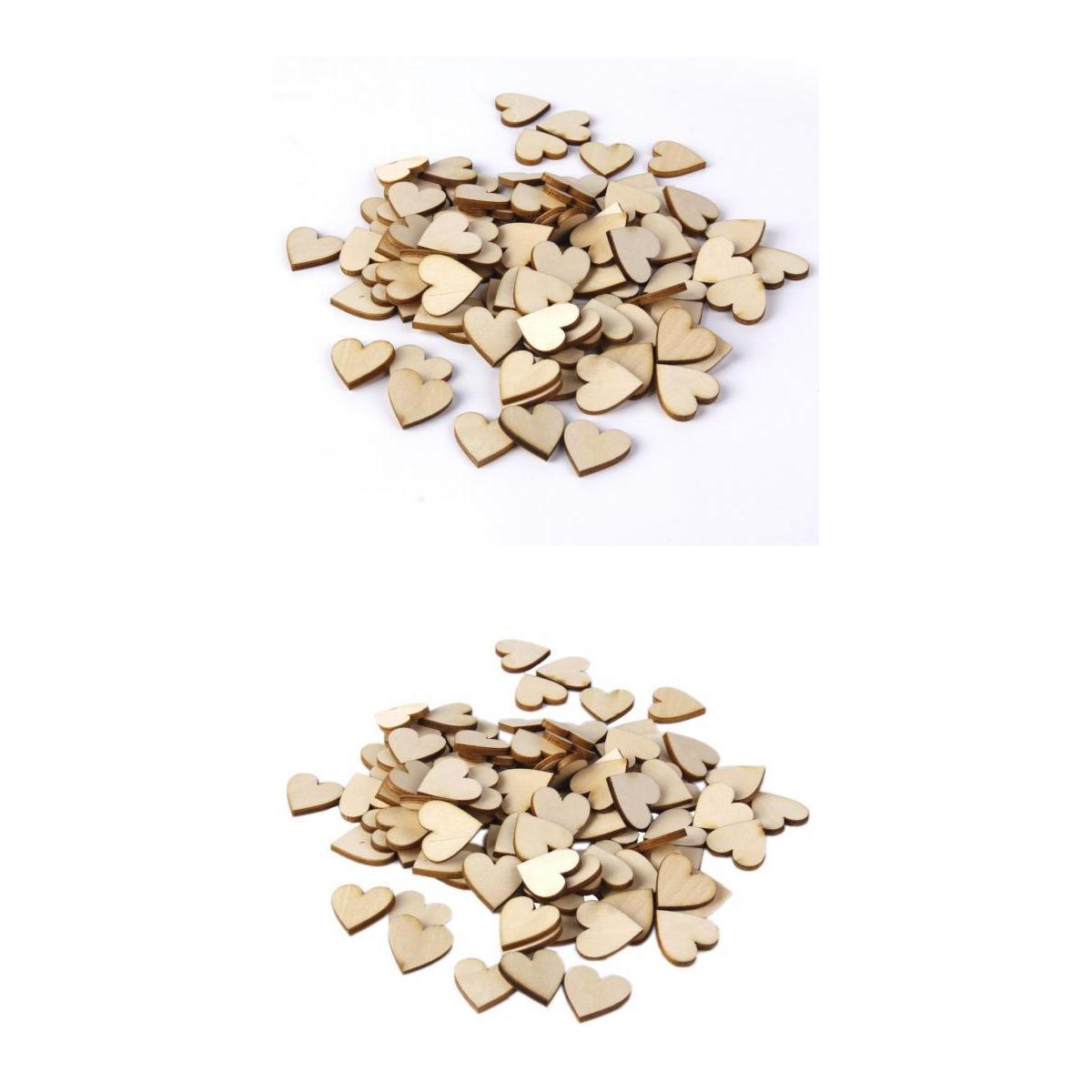 150 Pieces Basswood Blank Peach Heart Wooden Embellishments for DIY Crafts