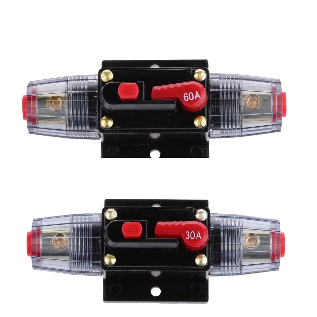 12V-24V Auto Circuit Breaker 60A+30A Manual Reset Switch Car Audio Fuse