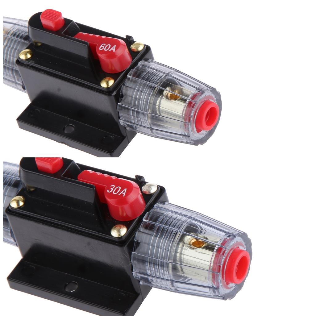 12V-24V Auto Circuit Breaker 60A+30A Manual Reset Switch Car Audio Fuse