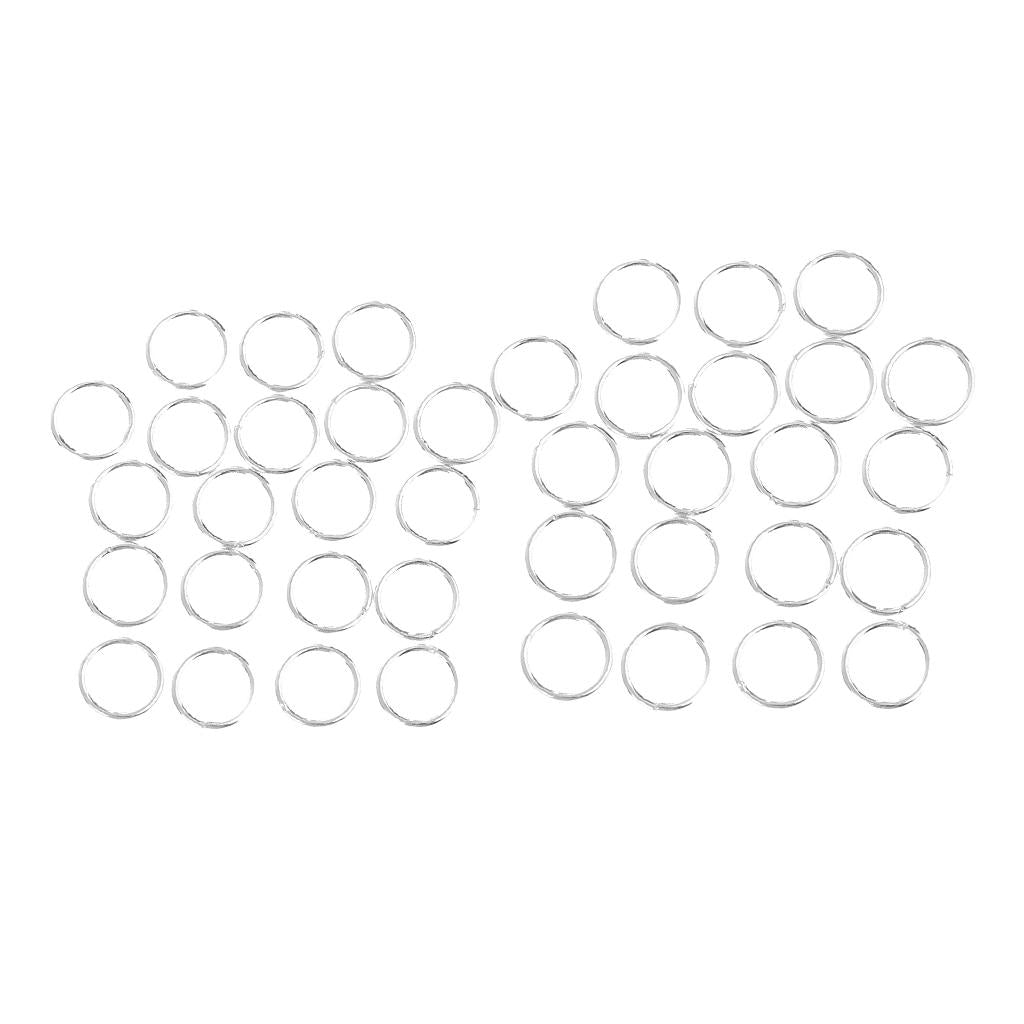 40pcs Silver Metal Jump Rings Soldered Closed Split Rings Connectors 4mm 5mm