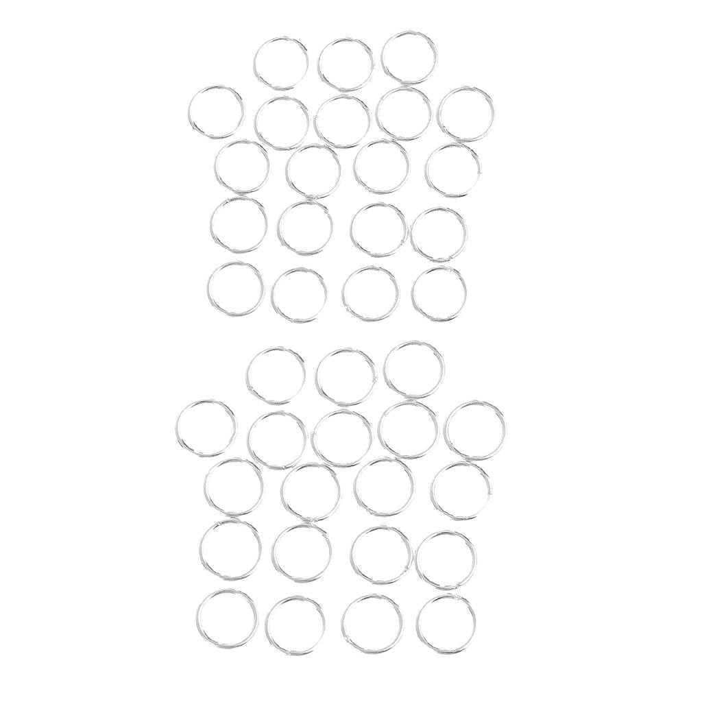 40pcs Silver Metal Jump Rings Soldered Closed Split Rings Connectors 4mm 5mm