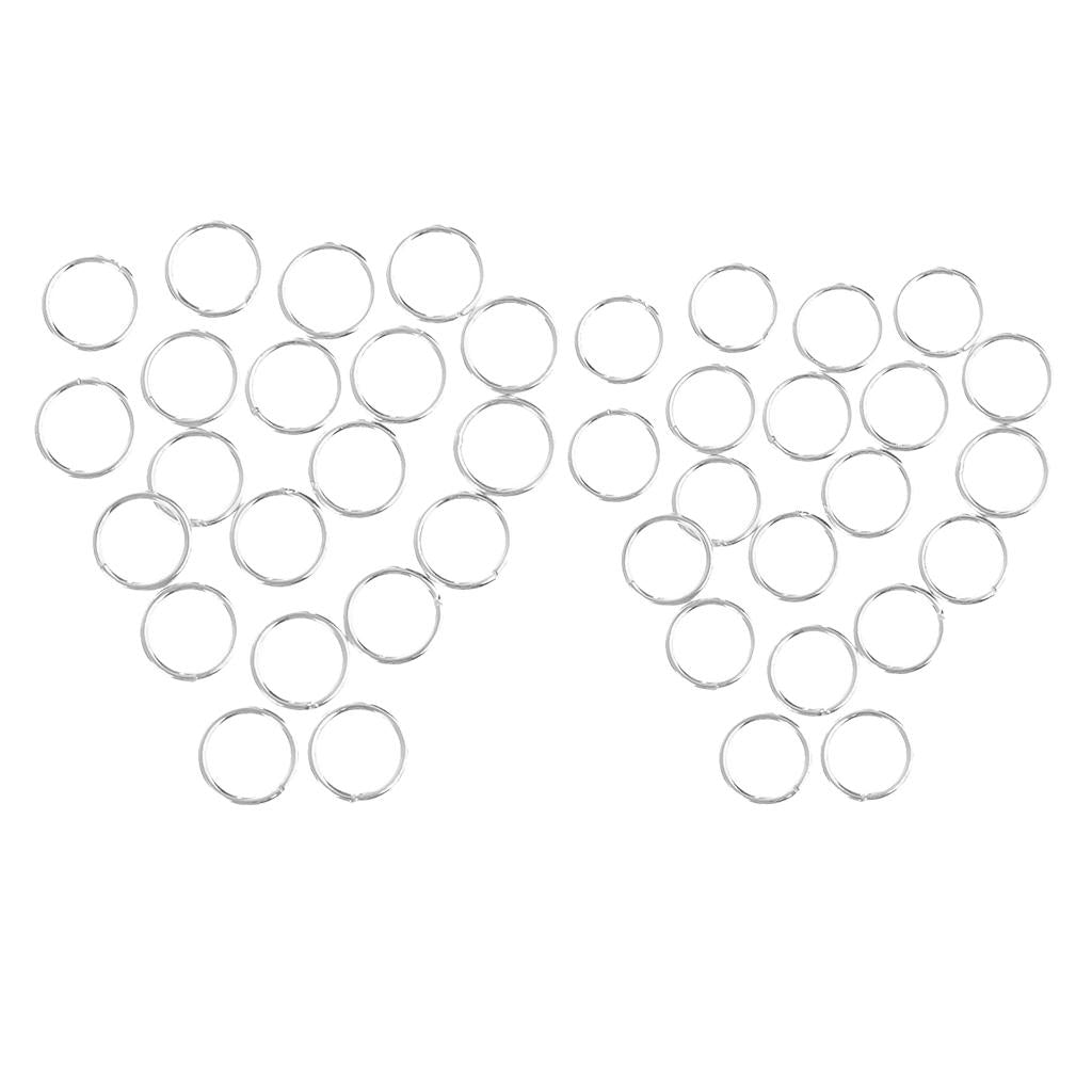 40pcs Silver Metal Jump Rings Soldered Closed Split Rings Connectors 4mm 5mm