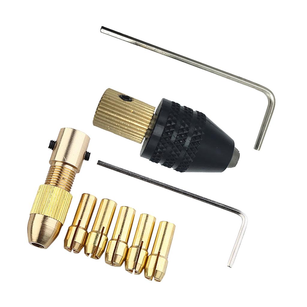 9-Piece Small Electric Drill Bit Collet Mini Twist Drill Tool Chuck Tools