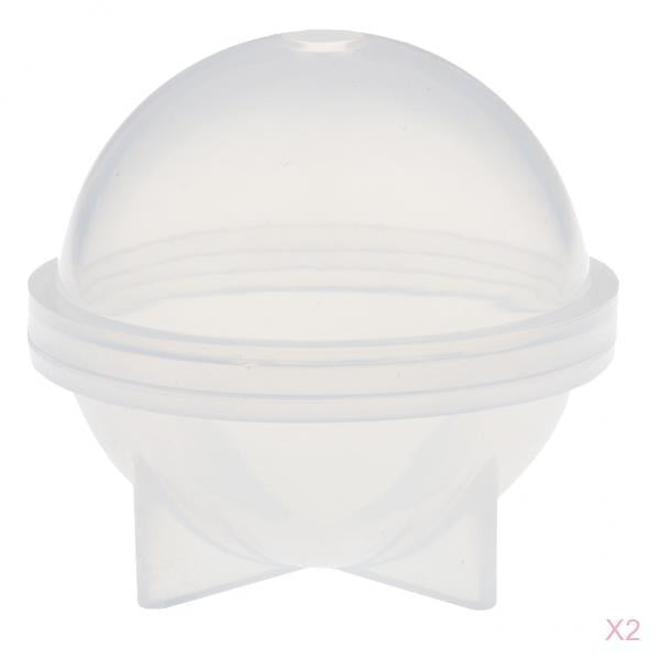 2 Pieces 60mm Sphere Ball Shape Silicone Mold Mould for Resin Casting Craft